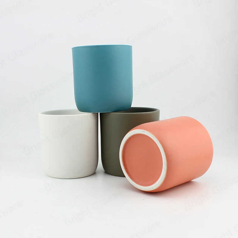 China Factory Custom Ceramic Jar for Candle Ceramic Candle Holder Empty Ceramic Jar