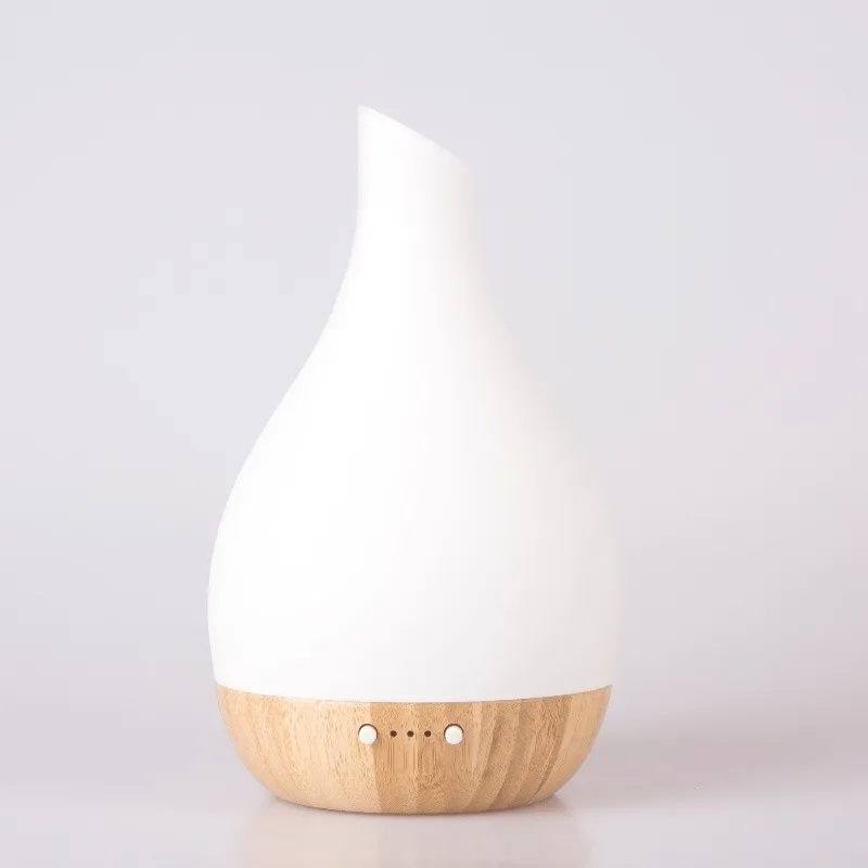 
Frosted Glass Vase Shape Natural Bamboo Ultrasonic Warm Light Scent Electric Diffuser 