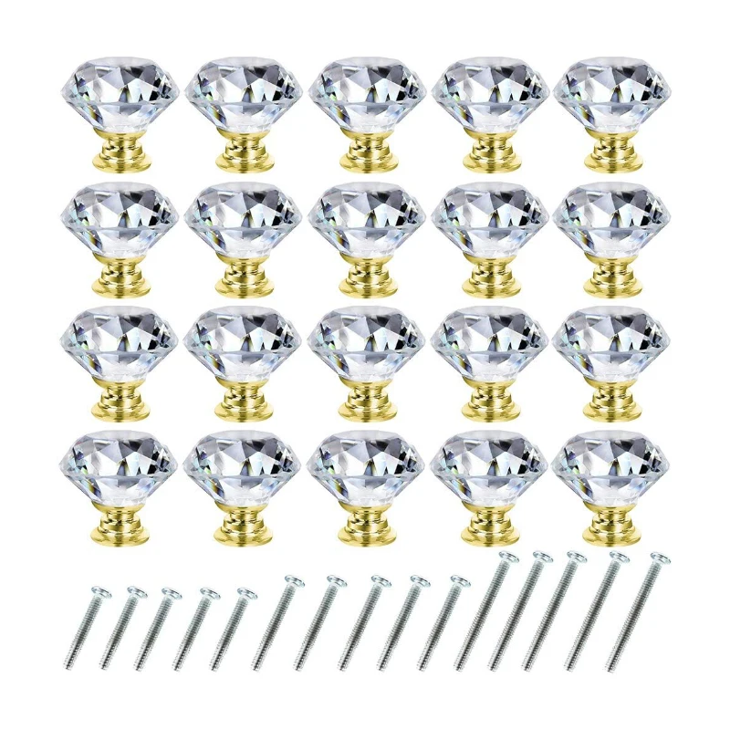 Wholesale customization door with crystal knob Transparent Acrylic Handles Cupboard Knobs
