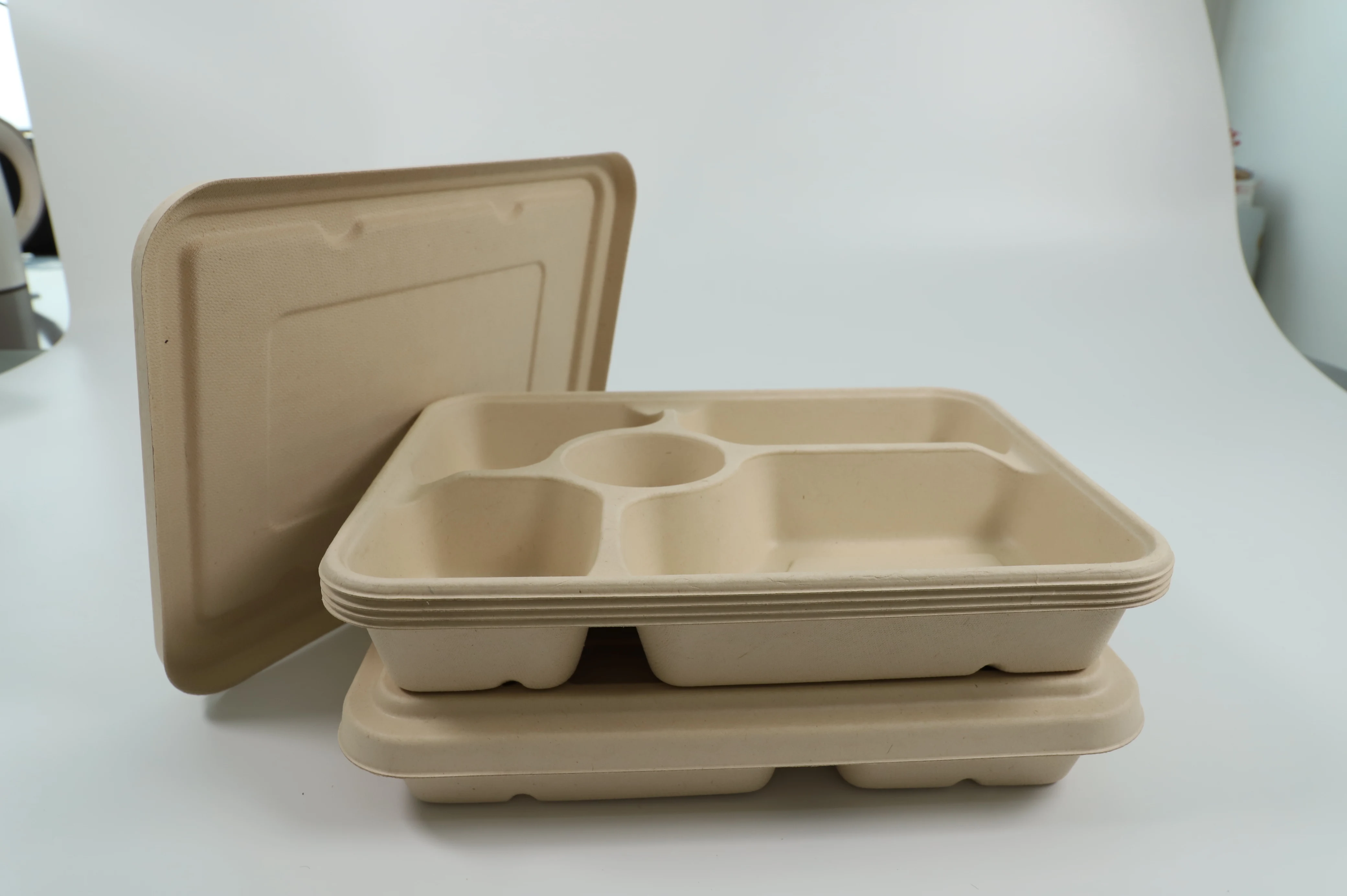 3 compartments  biodegradable  tray
