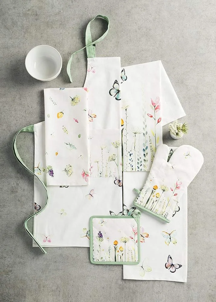 cheap kitchen hand towel/tea towel of silk screen printing cotton