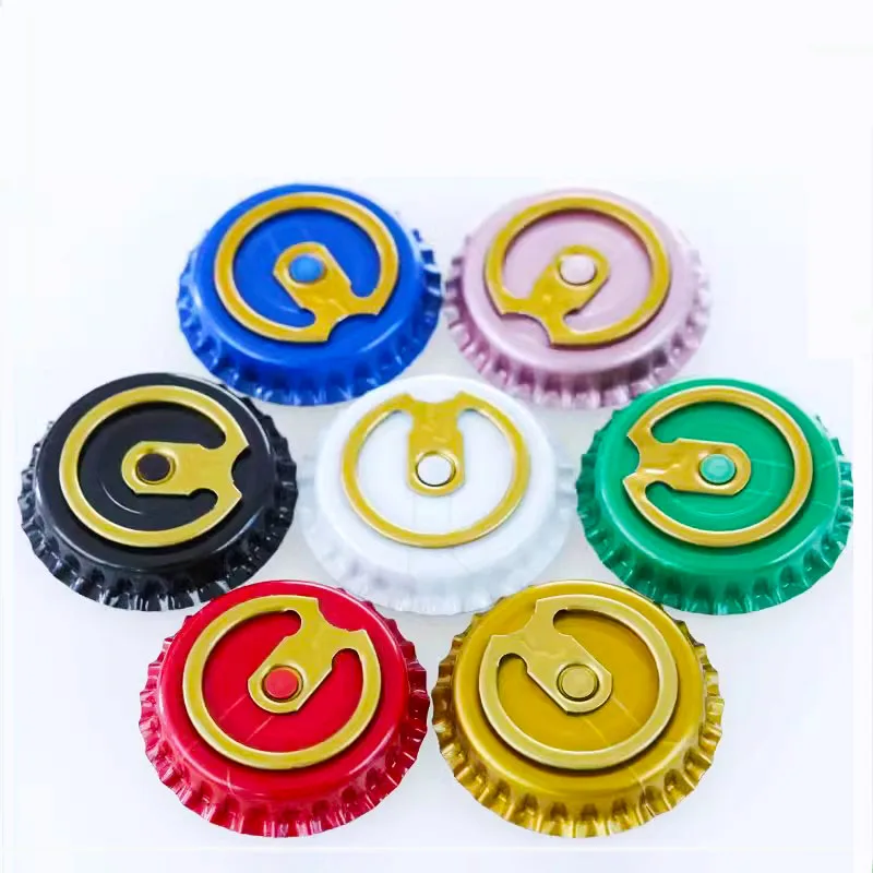 26 mm Tinplate Metal Easy Open Cap for Beer Beverage Glass Bottle 26 mm Pull Ring Crown Lids