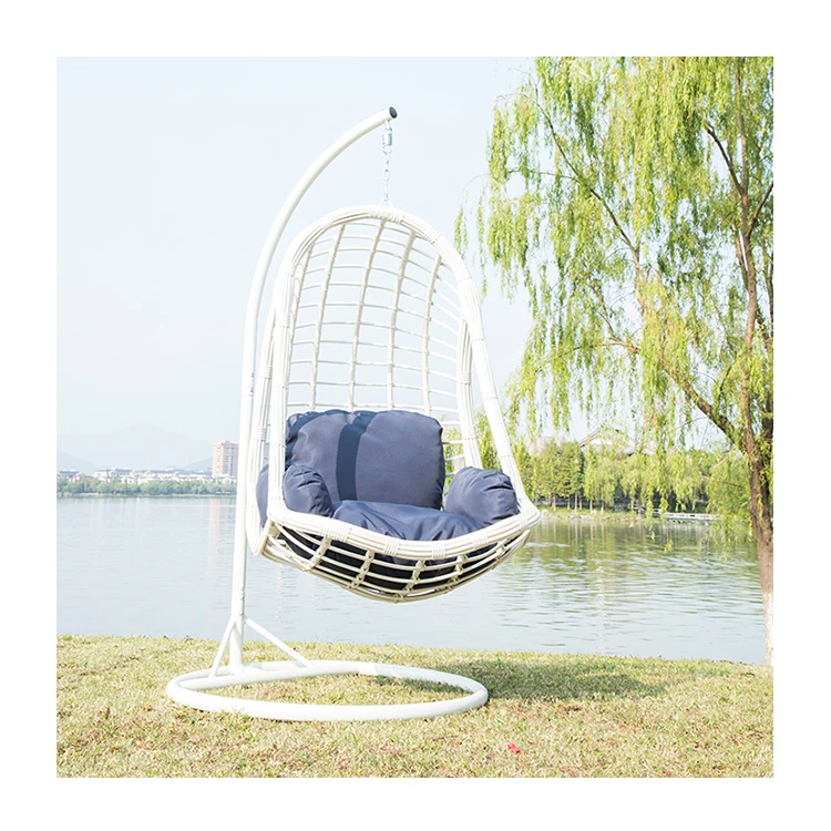 Garden Patio Hanging Rattan Outdoor Person Handmade Adult Swing Egg Chair With Stand