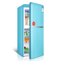 Vintage double-door refrigerator with handle for home use Multiple colors optional