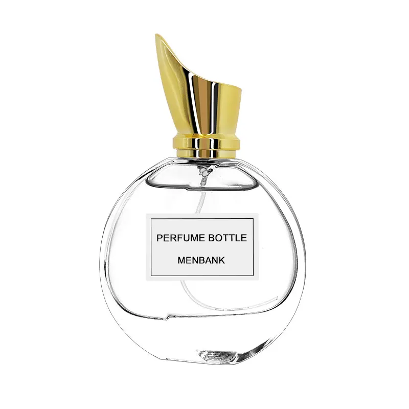 50ml 100ml Vintage Oval Shape Glass Perfume Bottle with Electroplating Gold Caps Crystal Glass Atomizer