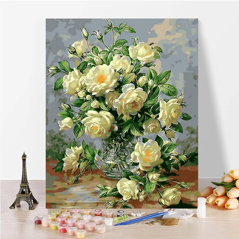 Оптовая продажа и изображениями красочного цветка картины DIY картина маслом на холсте раскраска по номерам комплект для взрослых начинающих простой