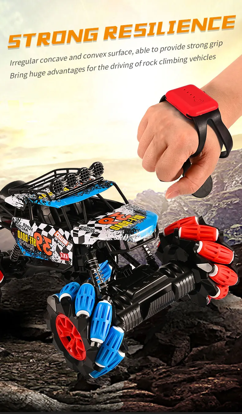 RC 1:12 scale Alloy 4 Wheel Drive Off-Road Rock Climber Vehicle 2 Remote Control mode High Speed Racing Car