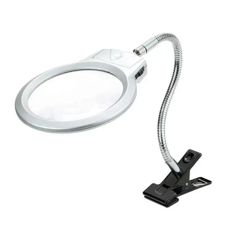Large Lens Book Reading  Lighted Lamp Top Desk Table Magnifier Magnifying Glass With Clamp LED Light For Diamond Painting