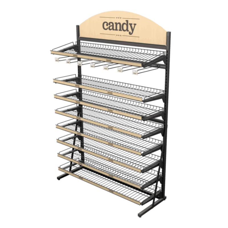 Modern Retail Candy Store Interior Display Fixtures Customized Candy Shop Display Showcase Candy Store Shelf