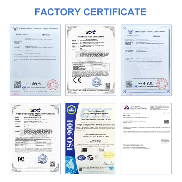 12V/24V DC IP20 Ultra Slim Lighting Box 18W 24W 36W 48W 60W 72W LED Lighting Driver 18W Switching Power Supply