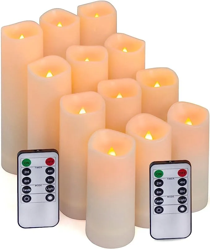 LED Electronic Candle Simulation Plastic Smokeless Cup Wax White Christmas Birthday Wedding Led Pillar Candles
