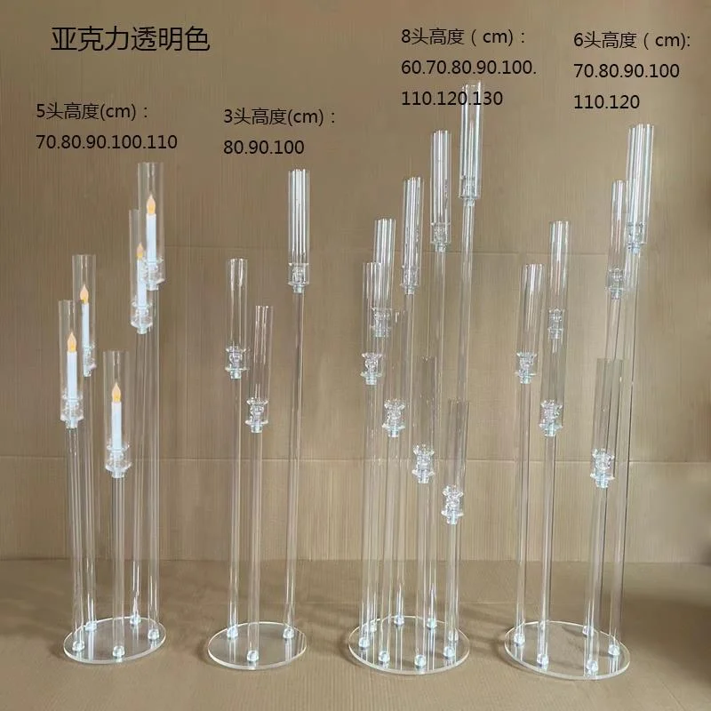 Wedding Decoration Home Table Minimalist Glass Acrylic Candles Holders Tall Crystal Candelabra Centerpieces