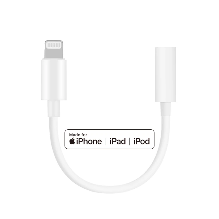 Original Chip MFI Certified Lightning to 3.5mm Audio Adapter Microphone Headphone Jack Converter Adapter for iPhone