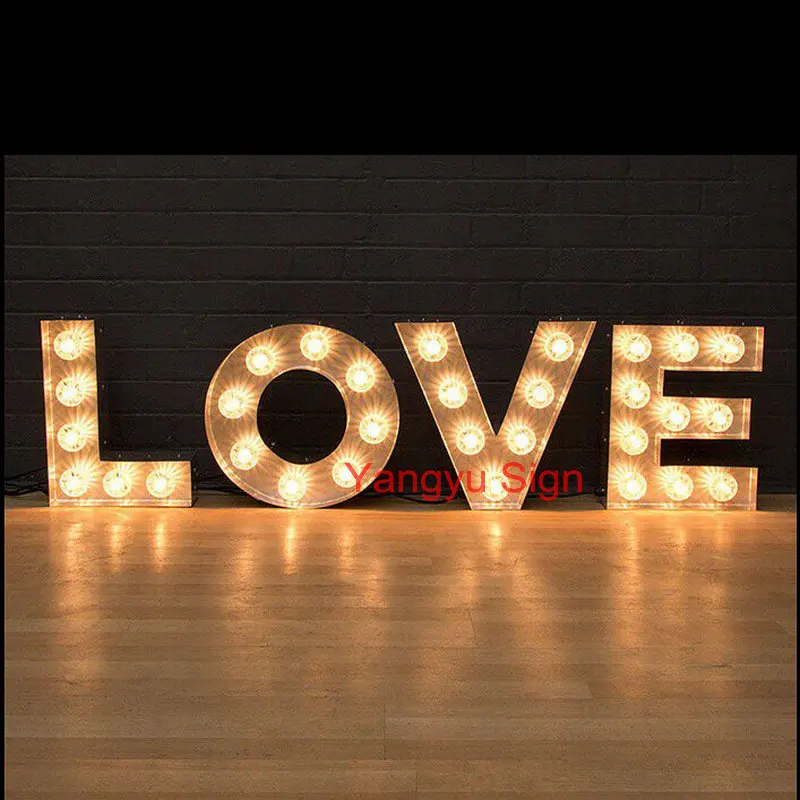 High Quality Cheap Love Light Up Letters 3D Illuminated Letter  LOGO marquee Led Sign and numbers