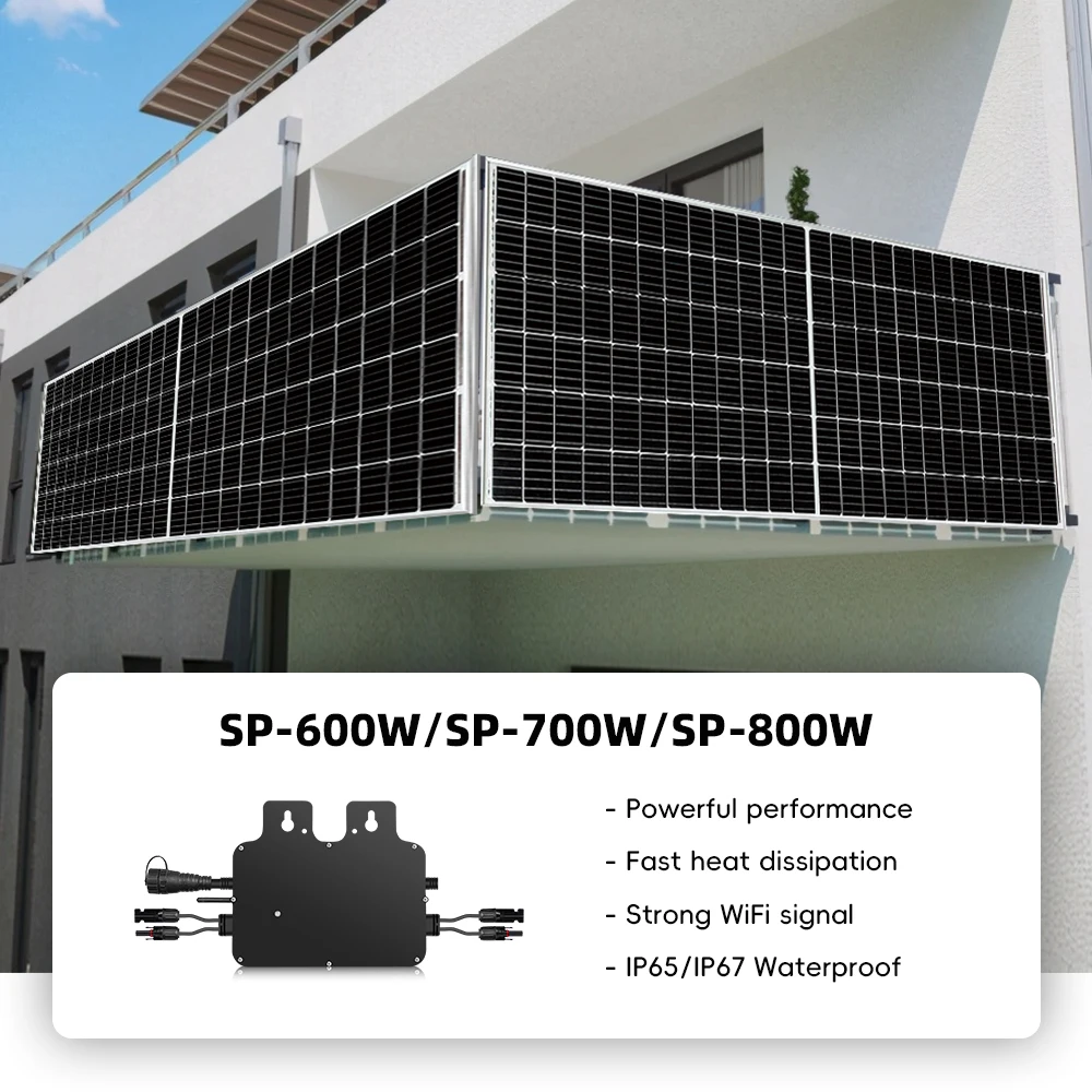 ACrevPOWER Zero Power Feed Micro Inverter PV Input Power Max 2X400 Watt Pure Sine Wave Output IP65 Waterproof Rating