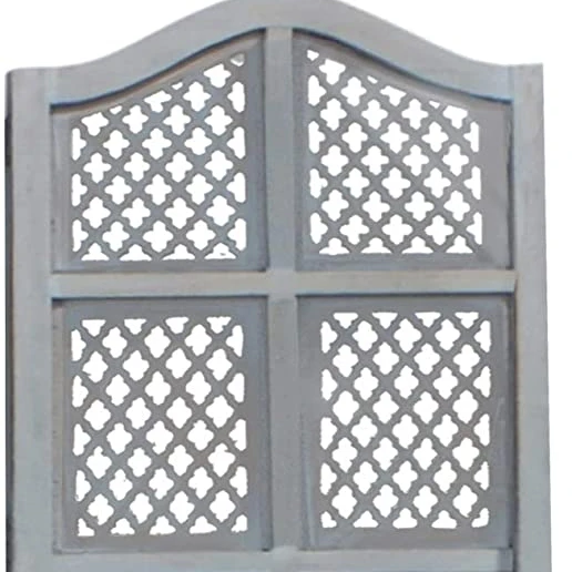 
Rural wind Three pieces tradition sculpture hollow out Wooden partition byobu 