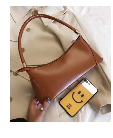 
High quality PU ladies Fashion underarm Bags Baguette Female Simple Retro Handbag for women Shoulder Bag 