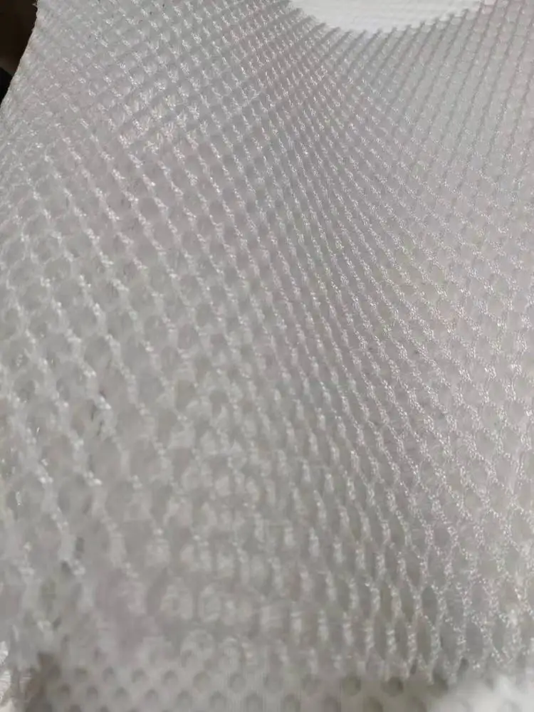 New Design Sports Shoes Mattress Polyester Fabric Material 3D Plaid Spacer Air Mesh Jiangsu Tricot 100% Polyester Knitted 500kg