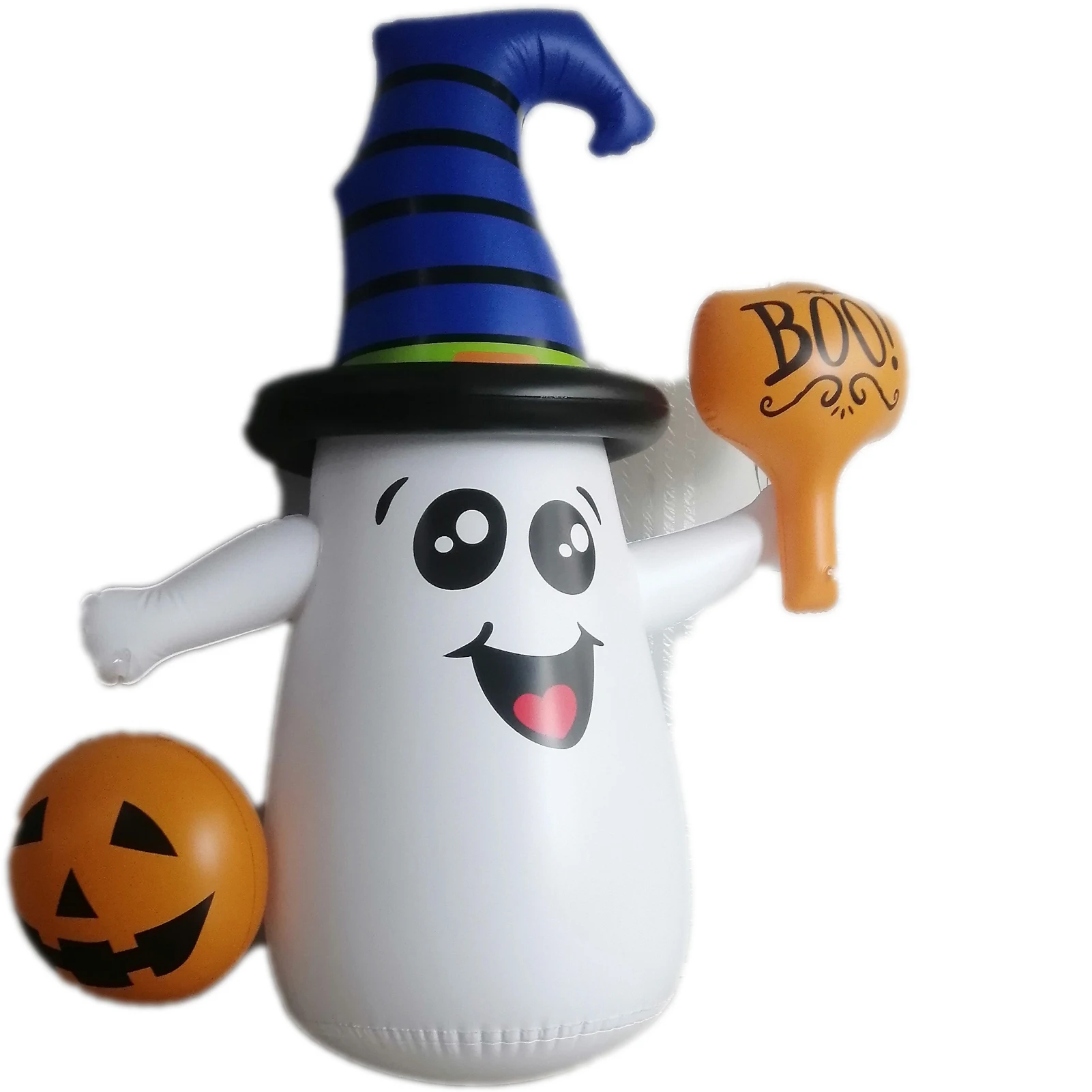 5ft Inflatable Ghost Tumbler Halloween Inflatable Ghost-pumpkin Combination Build-in Colorful Flashing Led Light