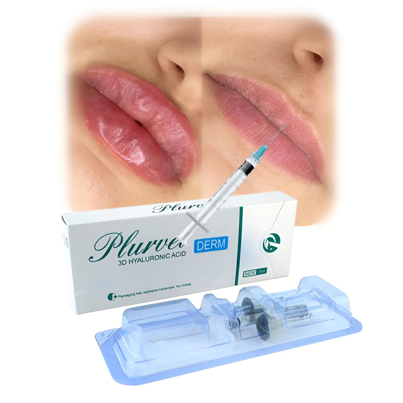 PLURVEL cross linked Derm 1ml CE ha facial filler gel from korea moderate wrinkle remove dermal filler for lips/glabellar/cheek