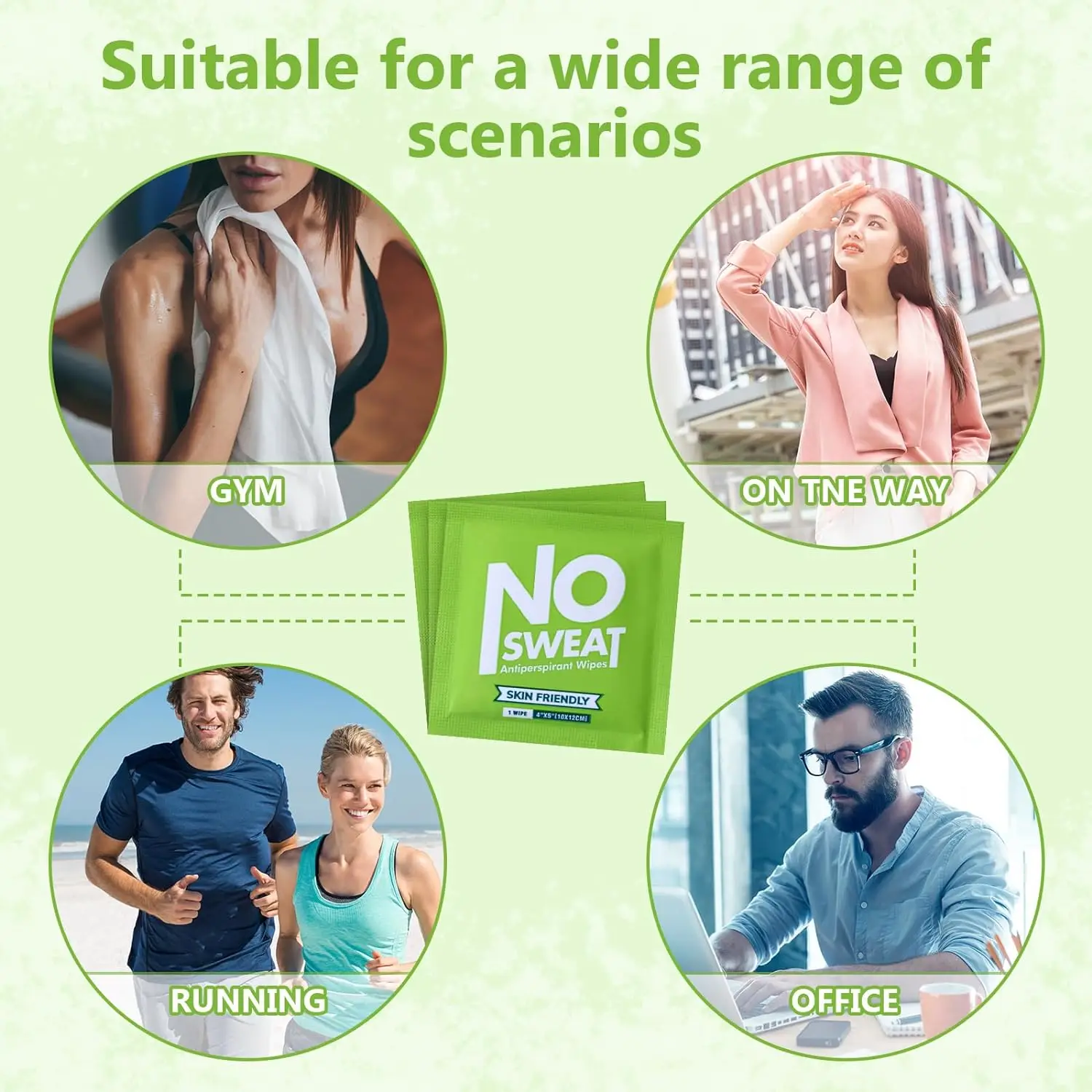 Antiperspirant Deodorant Wipes Individually Wrapped Bulk Armpit Deodorant Sweat Wipes Body Wipes for Women Men