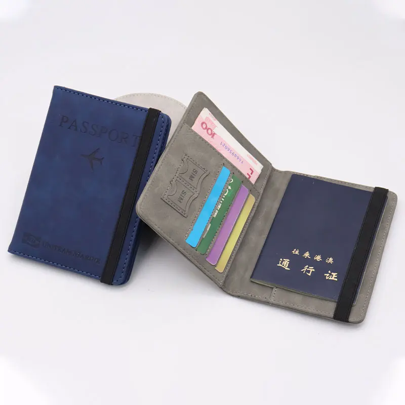 Wholesale Custom Logo Travel PU Leather Passport Cover Waterproof RFID Certificate Bag for Travel
