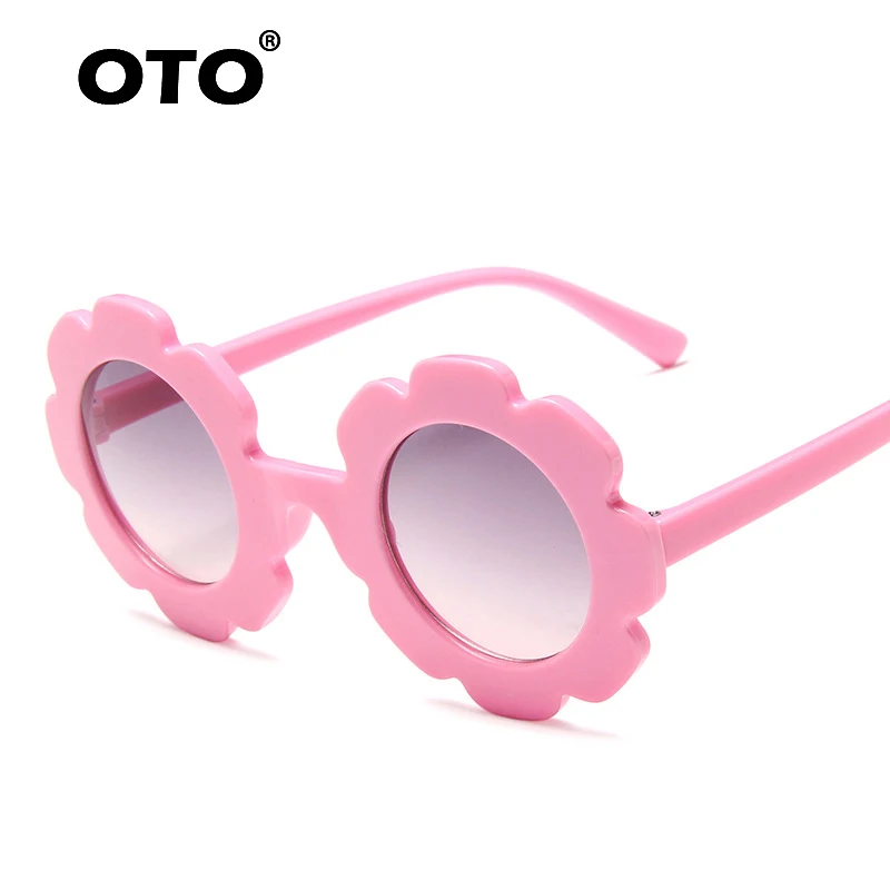 OTO 3-12 years old trendy children flower sunglasses kids round little girls with toddler kids sun glasses uv400