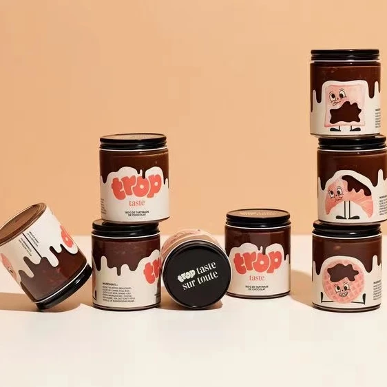 Wide Mouth food storage container Jam Butter honey straight side Glass Jar With airtight Metal screw Lid