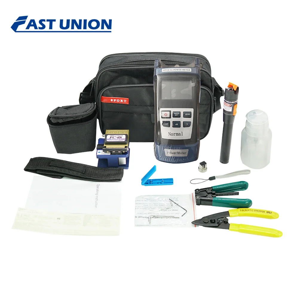 High Quality Ftth Fiber optic Toolkit tools Fiber Cleaver 5km VFL Red Light Pen optical fiber tool kit