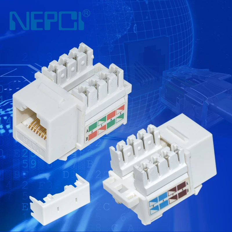 Best selling 90 degree amp white RJ45 UTP CAT6 keystone jack