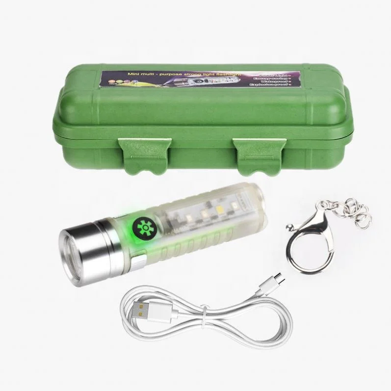 Shingel Rechargeable Portable Pen Magnetic Tail Camping Working Light Zoom Red Blue UV Led Super Bright Mini Tactical Flashlight