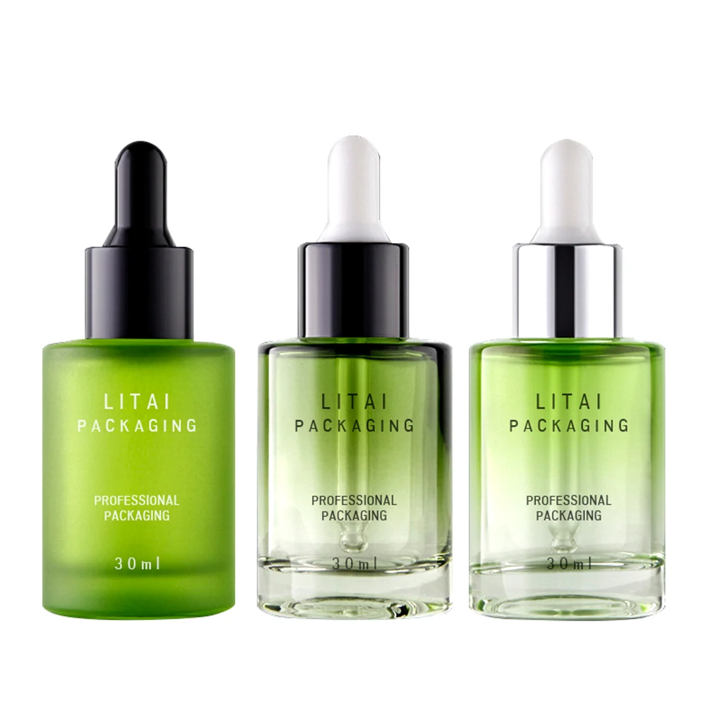 30ml Flat Shoulder Glass Dropper Bottle for Skincare 1oz Serum Bottle for Cosmetic Use Screen Printing Surface Handling