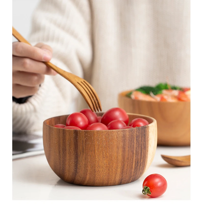 
2021 Christmas Gifts High Quality And Good Price Decorative Moroccan Blue Wooden Wood Base Glass Salad Bowl With Salad Server 