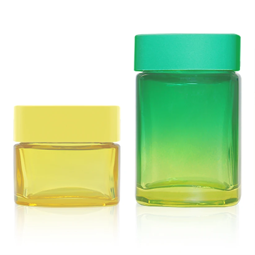 Wholesale bulk 1 oz 2 oz 3 oz 4 oz custom logo child resistant glass jar for herb flower