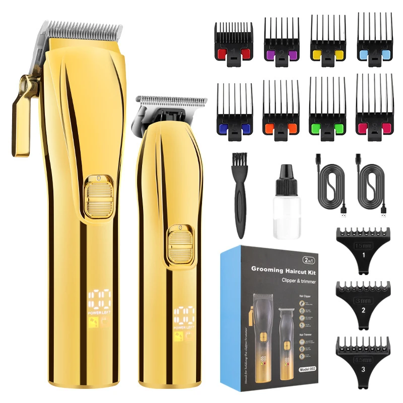 Cross-border new arrival hair clipper professional electric oil head scissors carving trim cordless telephone and base suit
