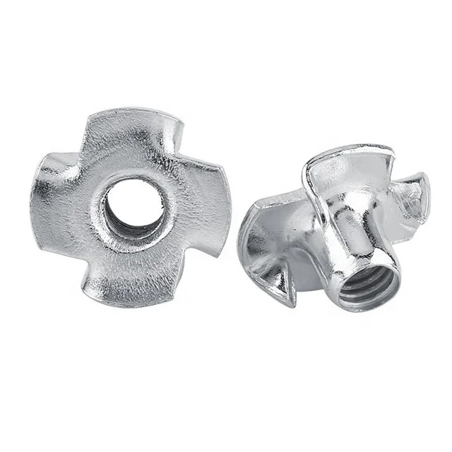 Woodworking Furniture Tool Inserts Nuts 4-Pronged Tee Nut T Nut