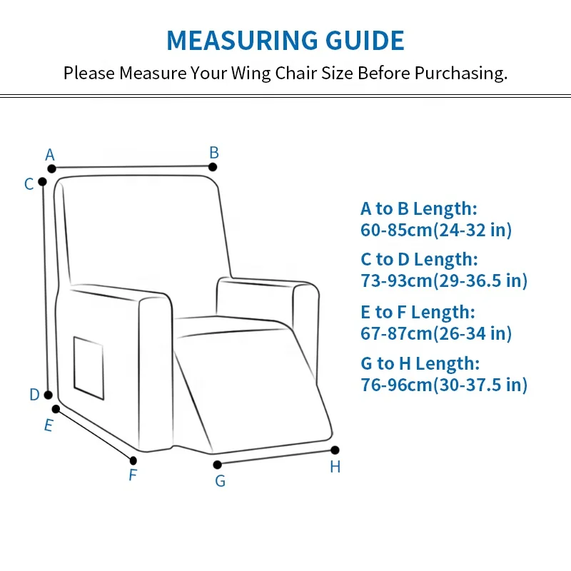 New Hot Sale Stretch Small Check Jacquard Non-slip recliner chair cover Sofa Cover with Pocket