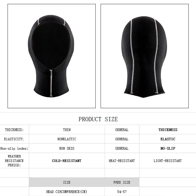 5mm wetsuit hood