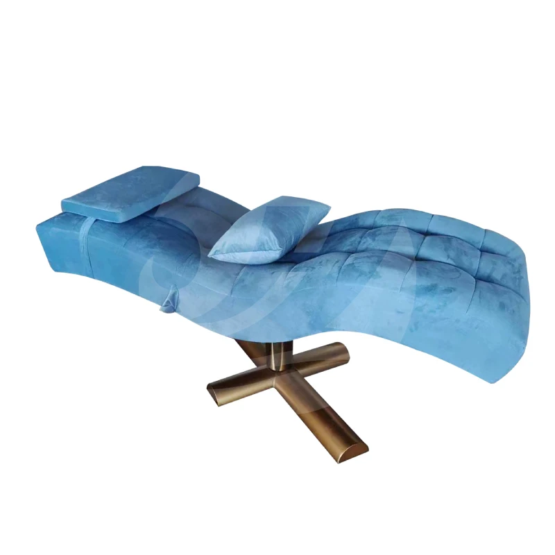 Luxury curved extension lash bed beauty salon spa massage lifting table with headrest durable fabric facial bed reclinable
