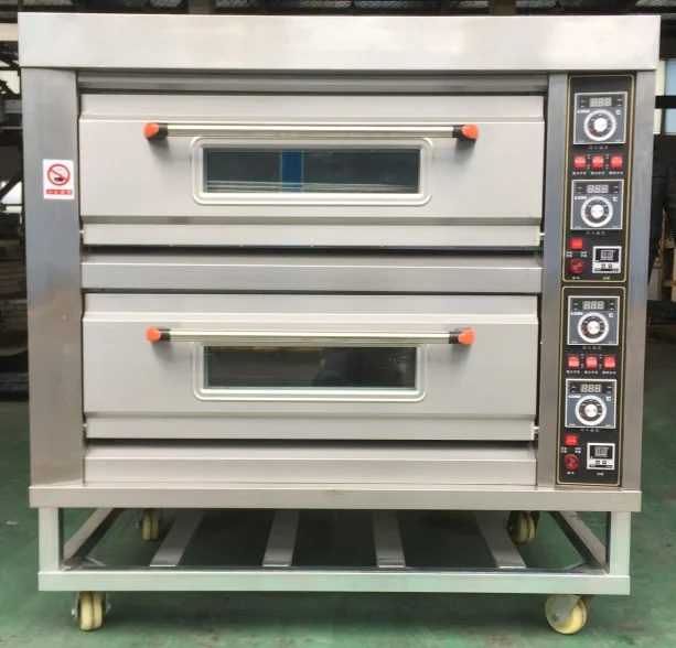 GOOPIKK Commercial Industrial Bakery and Electric Deck Cake Pizza Bread 2 Deck 4 Trays Baking Oven