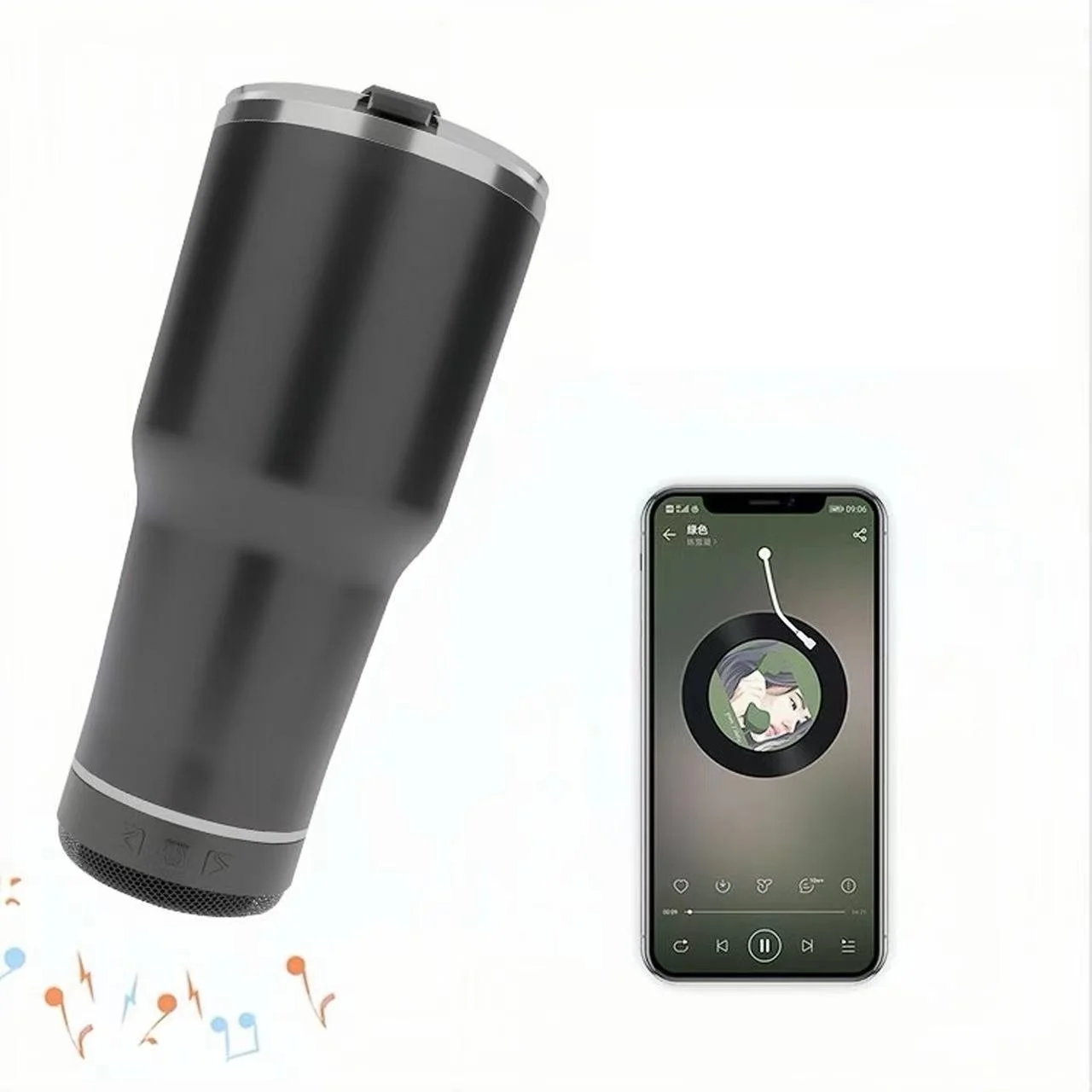 Bluetooth Usb Charging Music Cup Intelligent Tumbler Waterproof Cup Stainless Steel Bluetooth Audio Insulation Cup