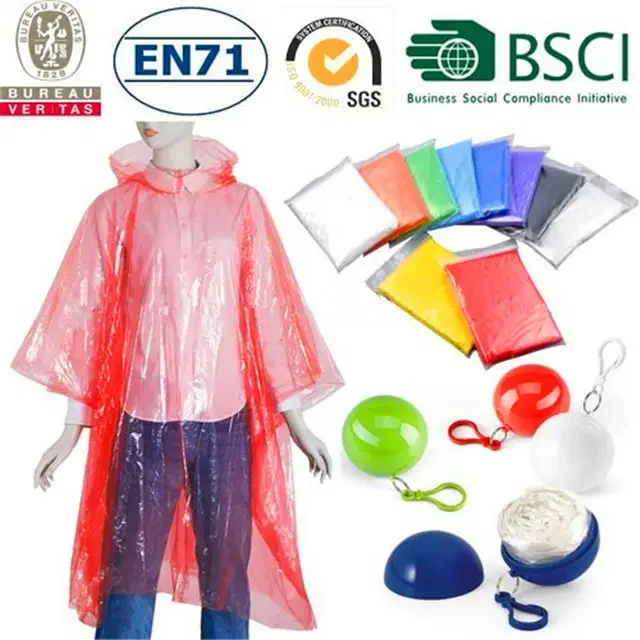 pe raincoat rain poncho ball plastic rain ponchos portable raincoat ball rain poncho in ball