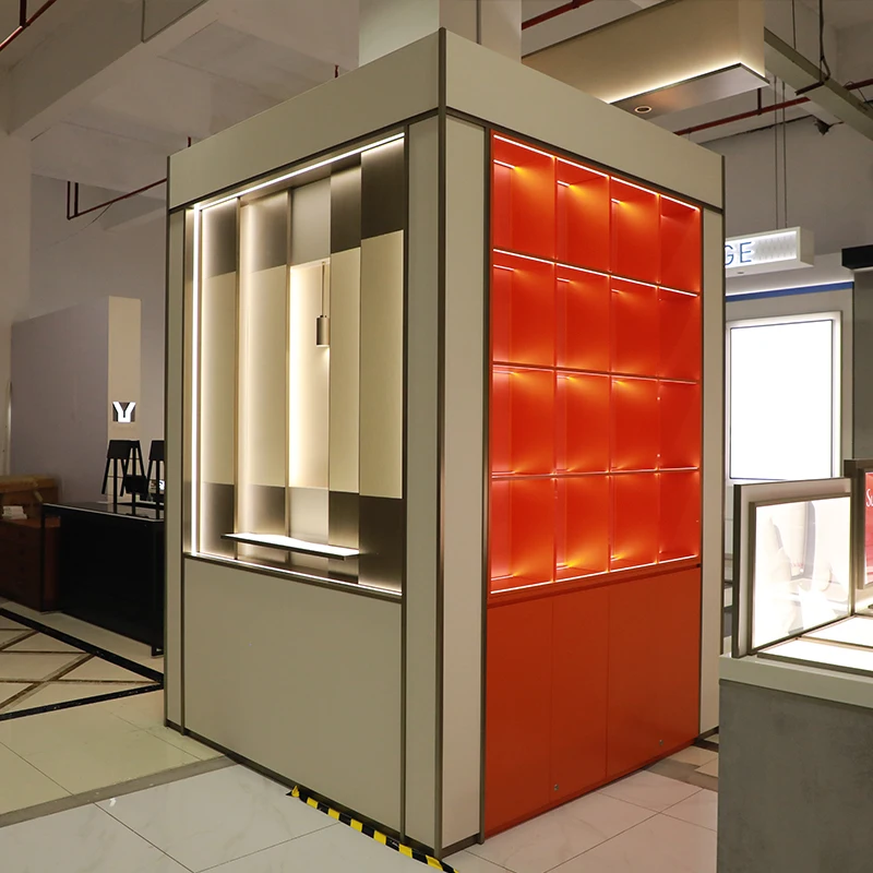 Custom Cosmetic Rack Skin Care Shop Shelves Gondola Display Cabinets