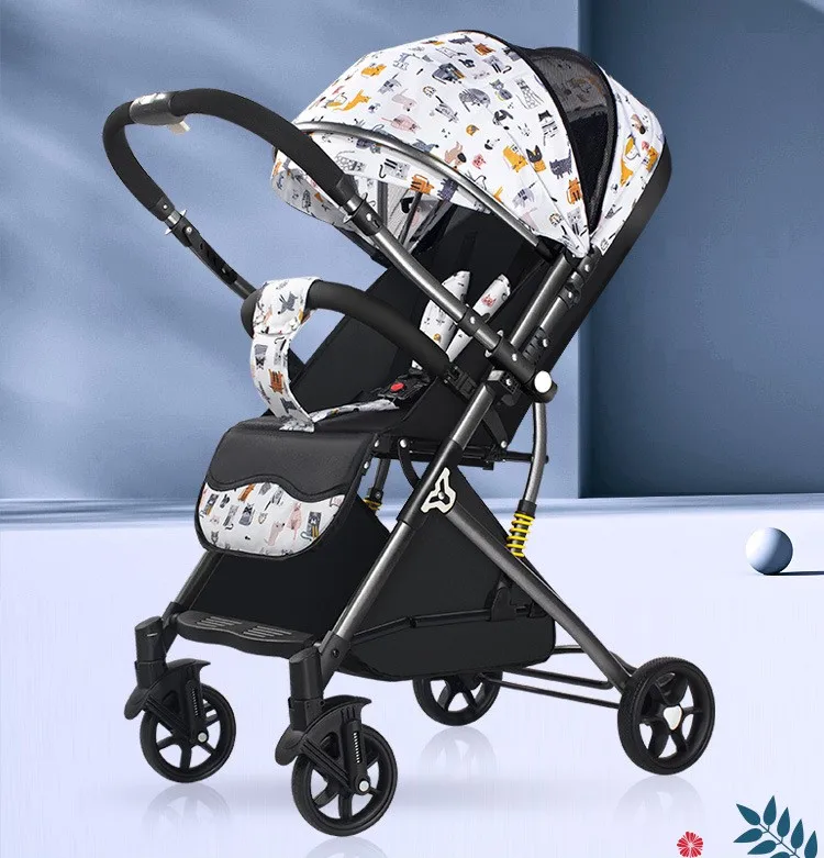 China Hot Sale Folding Baby Prams High Security Stroller Baby Soft And Comfortable Fabric Baby Stroller