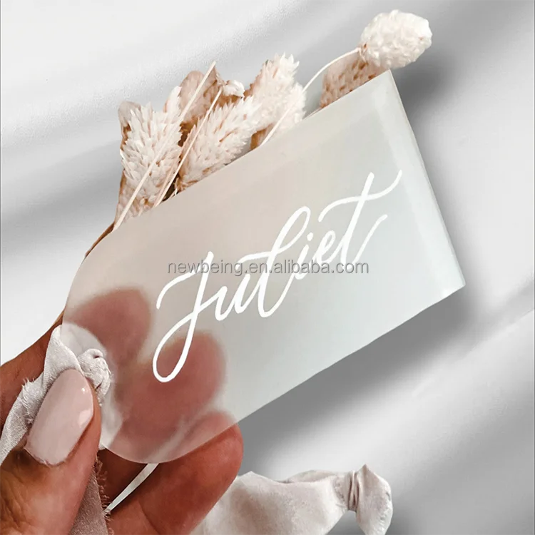 Frosted Acrylic Wedding Place Card | Arch Name Tag Blank Plate | DIY Seating Chart Sign