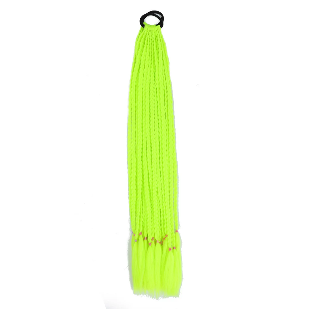 Dreadlocks Ponytail Wig Colorful Braids Matte High Temperature Fiber Punk Hip Hop Color Trendy