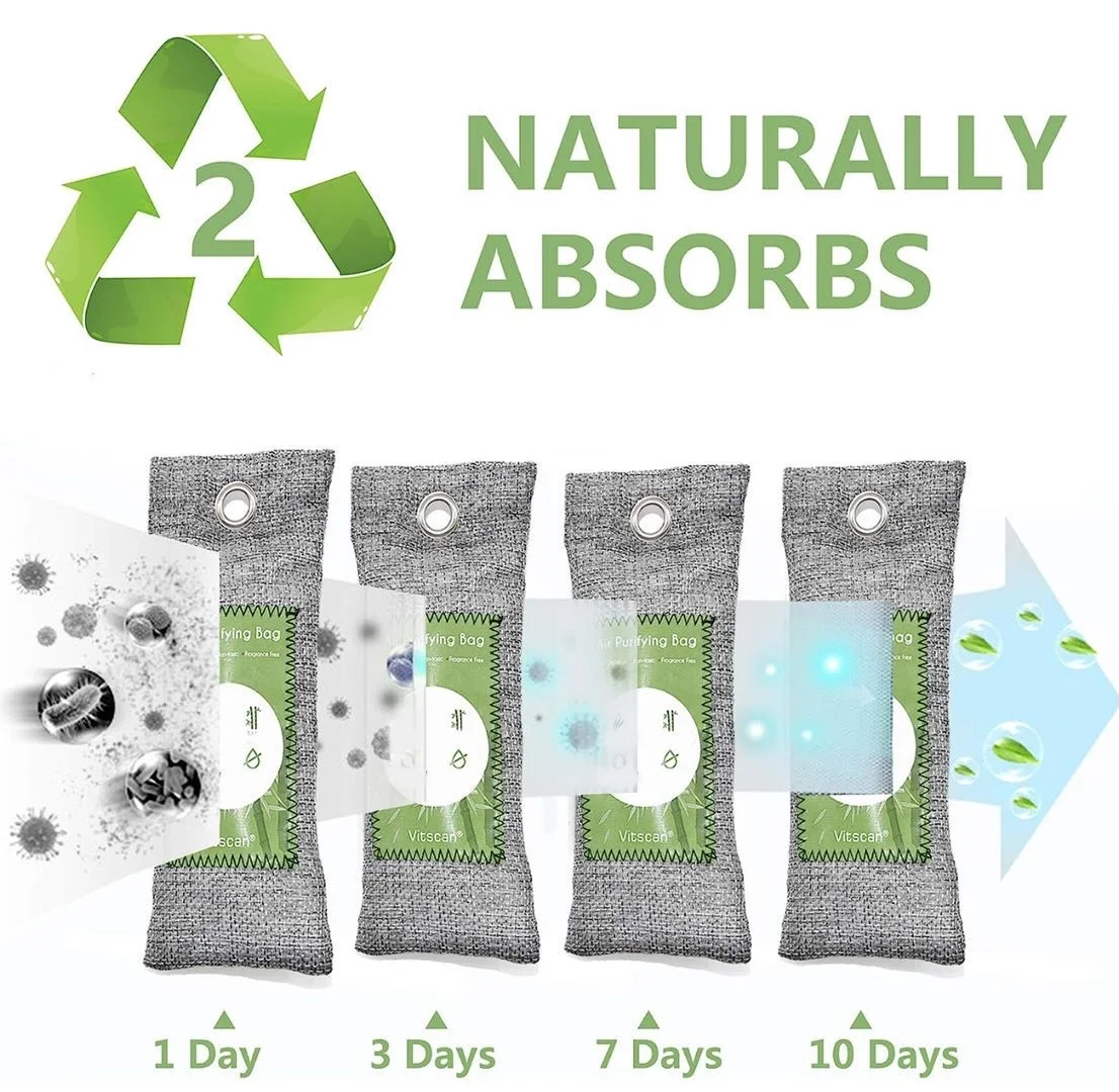 CHENQUE Natural Bamboo Air Purifying Bag Activated Charcoal Bags Odor Absorber Charcoal Air Purifier Moisture Car Air Freshener