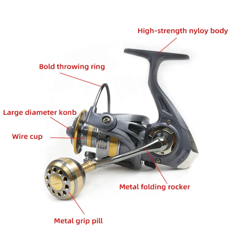 Professional Spinning Reel Fishing Reels Feeder Metal Heavy Duty High Speed Reel Spinning Marine Sport 12kg Max Drag Metal Spool