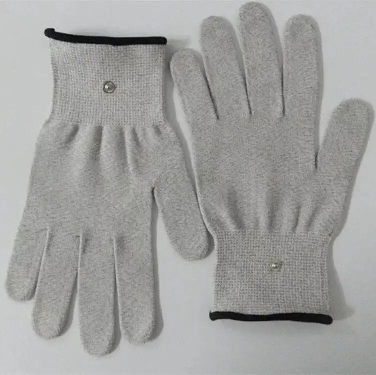 Factory Wholesale Silver Fiber Tens Conductive Physical Therapy Electrotherapy electrode massage glove