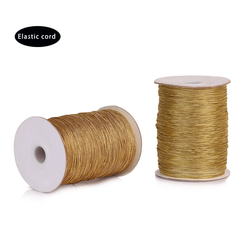 Custom Metallic Gold Silver Color Braided 1mm 1.5mm 2mm 2.5mm 3mm Elastic Cord Rubber Rope String for Decorative